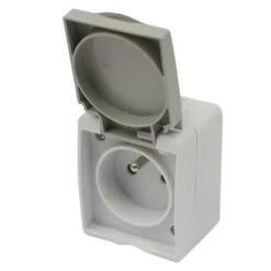 Prise Avec Terre étanche Nano, Gris