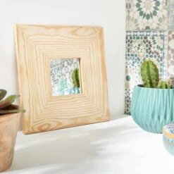 Miroir Brut, Beige, L.10 X H.10 Cm