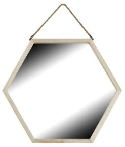 Miroir Hexagonal Carelie, Beige, L.48 X H.40 Cm