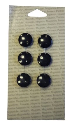 Lot De 6 Magnets Classic Rond, Noir L.8.9 X H.17.8 Cm