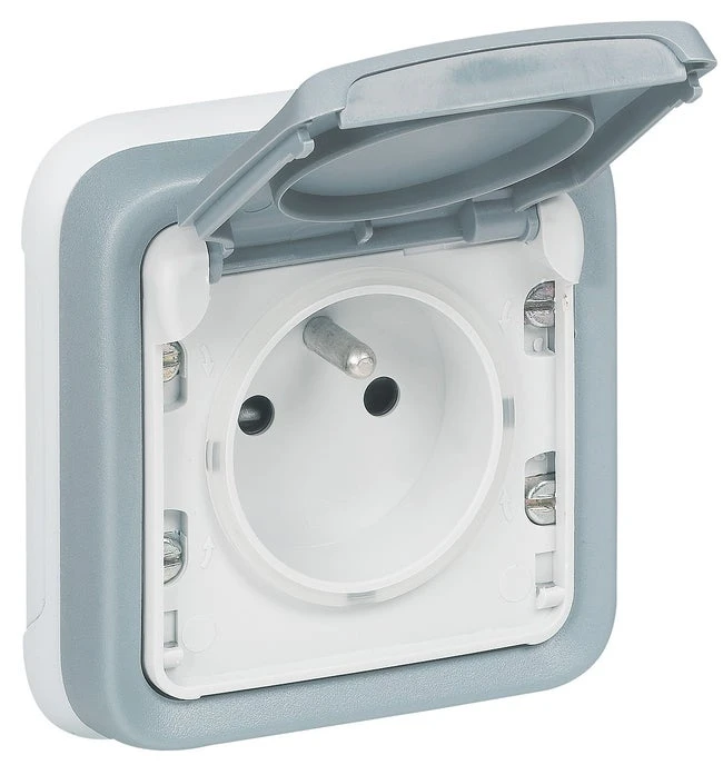 Prise Avec Terre étanche Plexo, LEGRAND, Gris 1 Prise Avec Terre étanche Plexo, LEGRAND, Gris