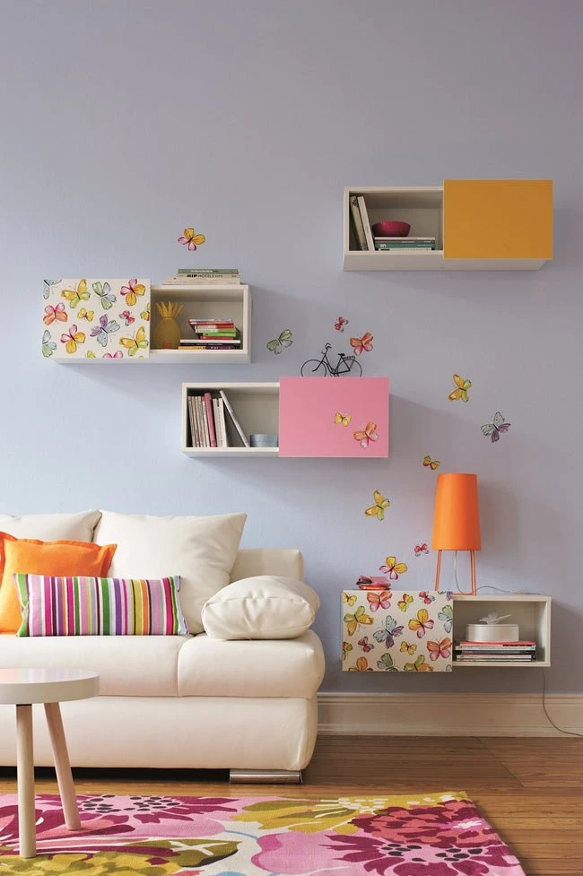 Revêtement Adhésif Papillon, Multicouleur, 2 M X 0.45 M 1 Revêtement Adhésif Papillon, Multicouleur, 2 M X 0.45 M