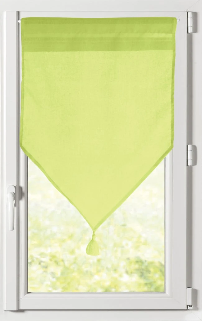 Vitrage, Monna Vert Anis L.60 X H.120 Cm 1 Vitrage, Monna Vert Anis L.60 X H.120 Cm