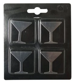 Lot De 4 Magnets Fantaisie Métal Verres, Argent L.11 X H.12.5 Cm