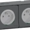 Double Prise Avec Terre étanche Mureva Style Gris / Argent SCHNEIDER ELECTRIC