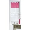 Vitrage Transparent, Bicolore Blanc/rose L.180 X H.60 Cm