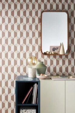 Miroir Rectangulaire Tablette, Chêne, L.34.5 X H.55.5 Cm