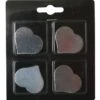 Lot De 4 Magnets Fantaisie Métal Coeur, Argent L.11 X H.12.5 Cm