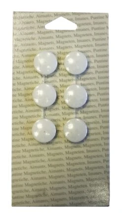 Lot De 6 Magnets Classic Rond, Blanc L.8.9 X H.17.8 Cm