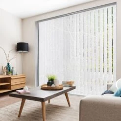 5 Lamelles Verticales Orientables Arbre, Blanc, L.40 X H.260 Cm