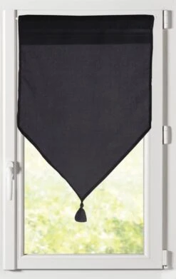 Vitrage Tamisant, Monna Noir L.60 X H.90 Cm