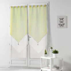 Vitrage Transparent, Blanc/amande, L.160 X H.45 Cm