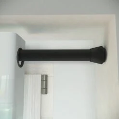 Kit De Tringle à Rideau Yuko Diam. 28 Mm Noir Mat 60X90 Cm