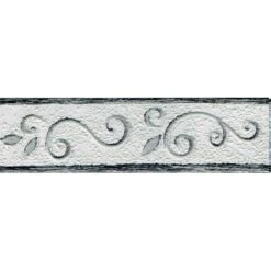 Galon, Vinyle Expansé Adhésive Volute, L.3.5 Cm X L.10 M, Noir Et Blanc