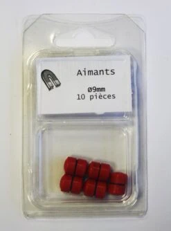 Lot De 10 Magnets Classic Rond, Rouge L.6.7 X H.11 Cm