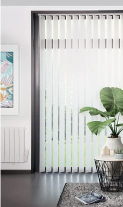 Kit Complet Rail Et Lamelles Verticales Orientables, Blanc L.150 X H.260 Cm