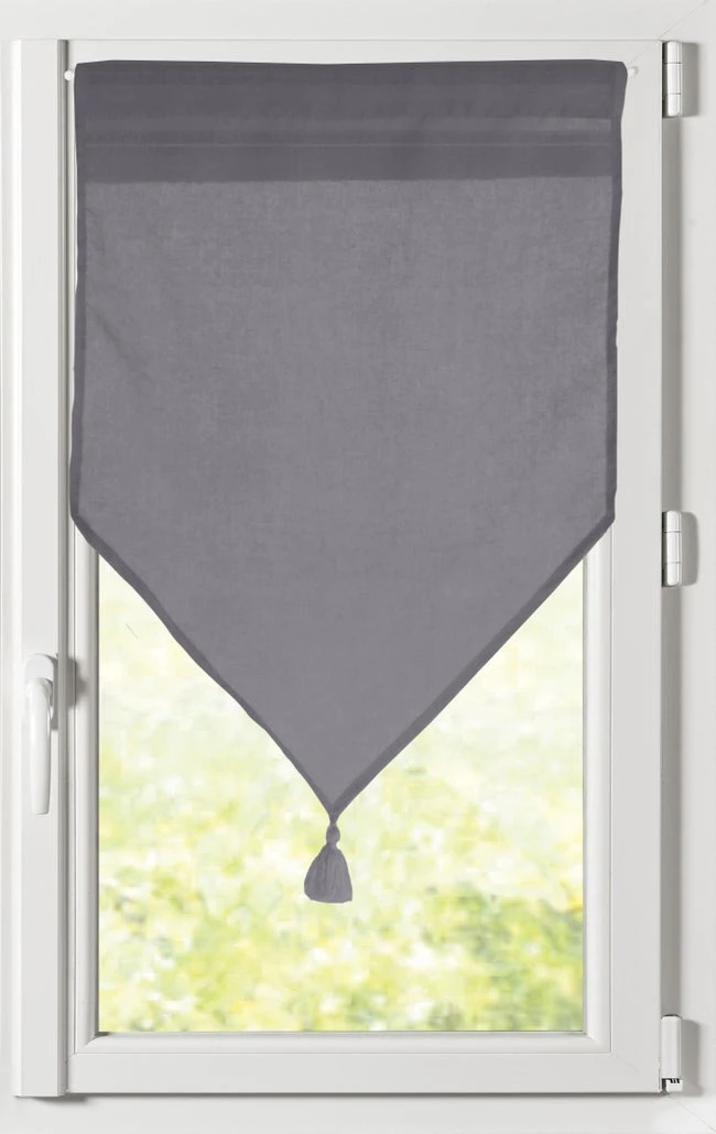 Vitrage, Monna Anthracite L.60 X H.120 Cm 1 Vitrage, Monna Anthracite L.60 X H.120 Cm