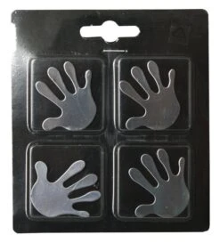 Lot De 4 Magnets Fantaisie Métal Mains, Argent L.11 X H.12.5 Cm