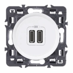 Legrand Céliane – Prise Double Chargeur USB – Type-C – Ensemble Blanc à Composer
