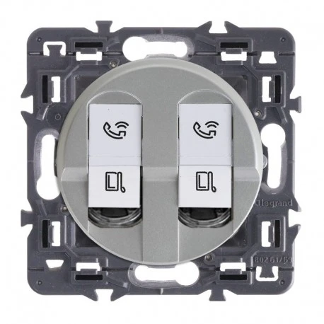 Legrand Céliane – Double Prise RJ45 Simple TV/Tel/Internet – Catégorie 6 – FTP – Ensemble Titane à Composer 1 Legrand Céliane – Double Prise RJ45 Simple TV/Tel/Internet – Catégorie 6 – FTP – Ensemble Titane à Composer