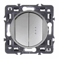 Legrand Céliane – Double Interrupteur, 1 Avec Voyant Témoin 1 Normal. – Ensemble Titane à Composer