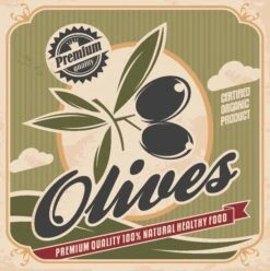Affiche Olives L.14 X H.14 Cm