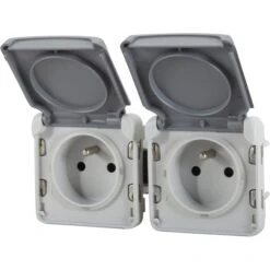 Double Prise Avec Terre étanche Plexo, LEGRAND