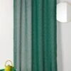 Voilage Transparent, Linum Vert Foncé L.140 X H.240 Cm