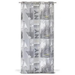 Voilage Tamisant, Lewis Gris L.135 X H.240 Cm