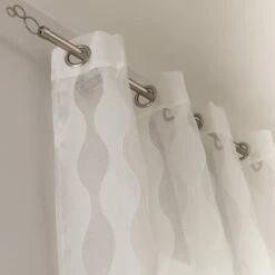 Voilage Tamisant, Wellen, Blanc, L.140 X H.260 Cm INSPIRE