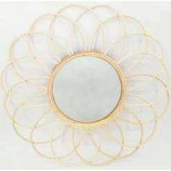 Miroir Rond Rosa, Naturel Diam.55 Cm