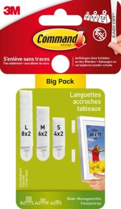 Languettes De Fixation Tableaux Pack 8s/12m/16l, Blanc