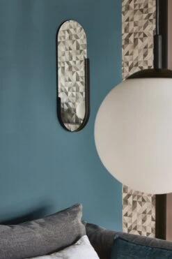 Miroir Ovale Métal, Noir, L.23 X H.60 Cm