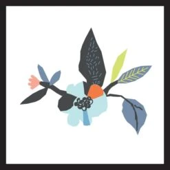 Affiche Flowers And Leaves L.14 X H.14 Cm