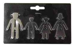 Lot De 4 Magnets Fantaisie Métal Personnage, Argent L.15.5 X H.9.5 Cm