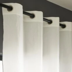 Rideau Tamisant, Elis, Blanc Et Noir, L.140 X H.260 Cm INSPIRE