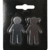 Lot De 2 Magnets Fantaisie Métal Personnage, Argent L.8 X H.9 Cm