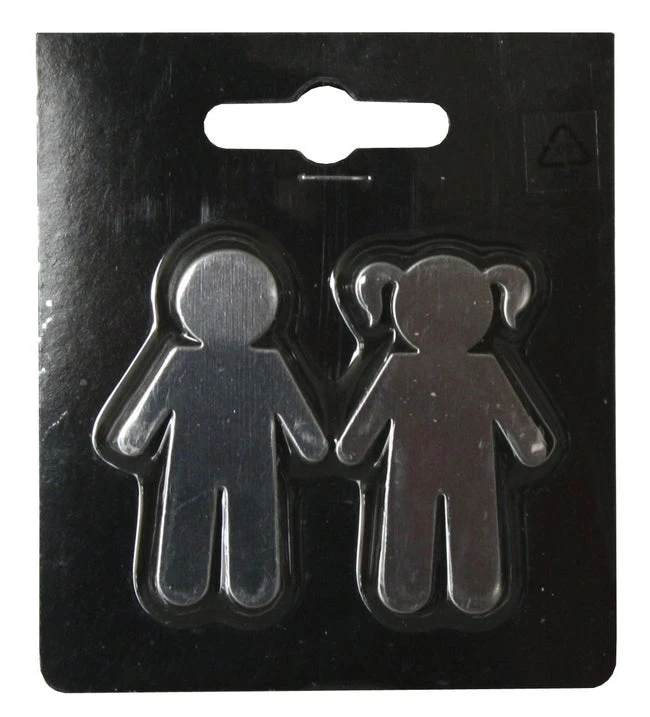 Lot De 2 Magnets Fantaisie Métal Personnage, Argent L.8 X H.9 Cm 1 Lot De 2 Magnets Fantaisie Métal Personnage, Argent L.8 X H.9 Cm