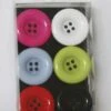 Lot De 6 Magnets Fantaisie Couleur Boutons, Multicouleur L.5 X H.8 Cm