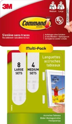Languette De Fixation Assortiment M+l 3M, Blanc