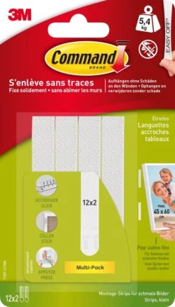 Lot De 24 Languettes De Fixation Tableaux Fins, Blanc
