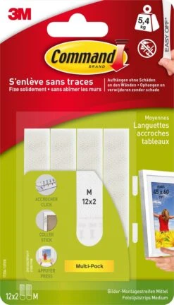 Lot De 24 Languettes De Fixation Tableaux M, Blanc