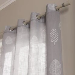 Rideau Tamisant, Paco, Gris / Blanc, L.140.0 X H.260.0 Cm