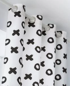 Rideau Tamisant, Sam, Noir Et Blanc, L.135 X H.250 Cm