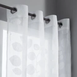 Voilage Tamisant, Marjolaine, Blanc, L.140 X H.260 Cm INSPIRE
