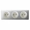 Legrand Céliane – Prise 3x2P+T Standard Précablé – Ensemble Aluminium Complet