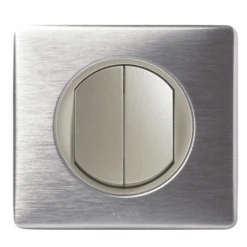 Legrand Céliane – Va Et Vient + Bouton Poussoir 6A – Ensemble Aluminium Complet à Griffes
