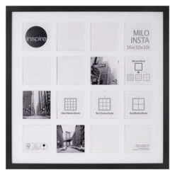 Cadre Multivue Milo Insta, Noir, 16 Vues, L.50 X H.50 Cm