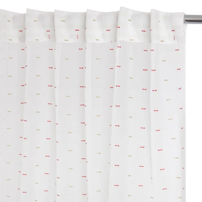 Voilage Transparent, Ilyana Pompons Beige L.140 X H.280 Cm 1 Voilage Transparent, Ilyana Pompons Beige L.140 X H.280 Cm