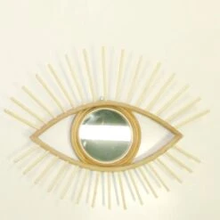 Miroir Ovale Lynx Bambou, Naturel, L.45 X H.35 Cm